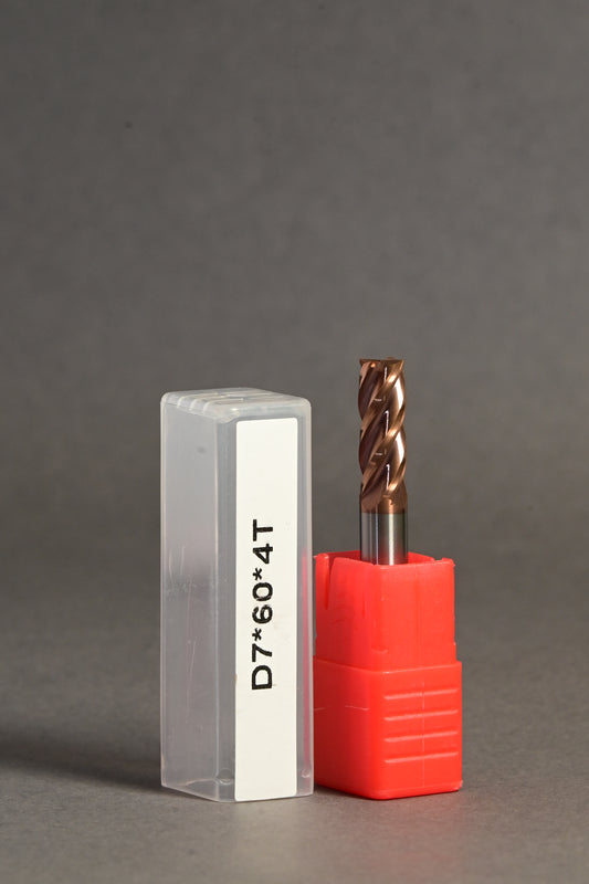 METALDUR 7*60 4FLUTE FLAT COPPER 55HRC TiCN COATED