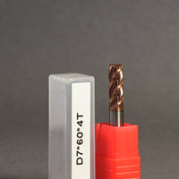METALDUR 7*60 4FLUTE FLAT COPPER 55HRC TiCN COATED