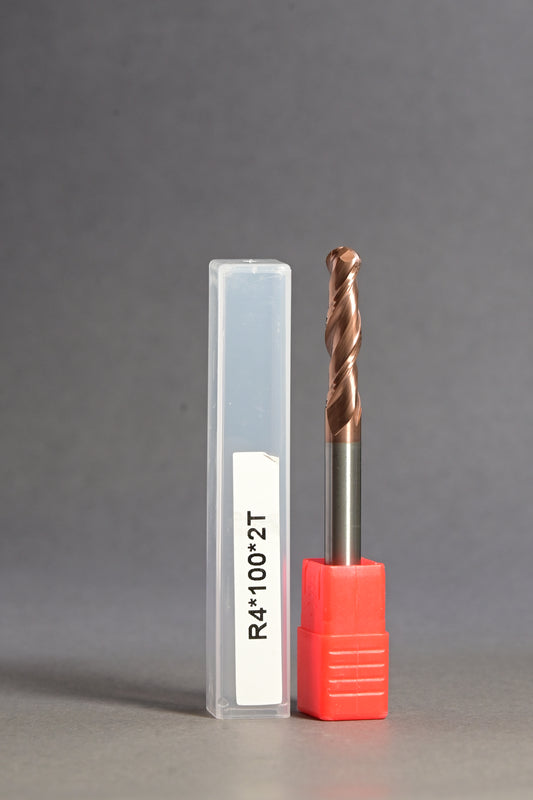 METALDUR 8*100 2FLUTE BALLNOSE COPPER 55HRC TiCN COATED