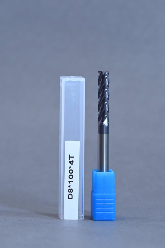 METALDUR 8*100 4FLUTE FLAT BLACK 55HRC ALTiAN COATED