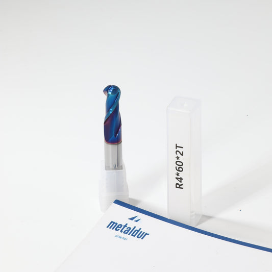 METALDUR 8*60 2FLUTE BALLNOSE BLUE 65HRC NANO COATED