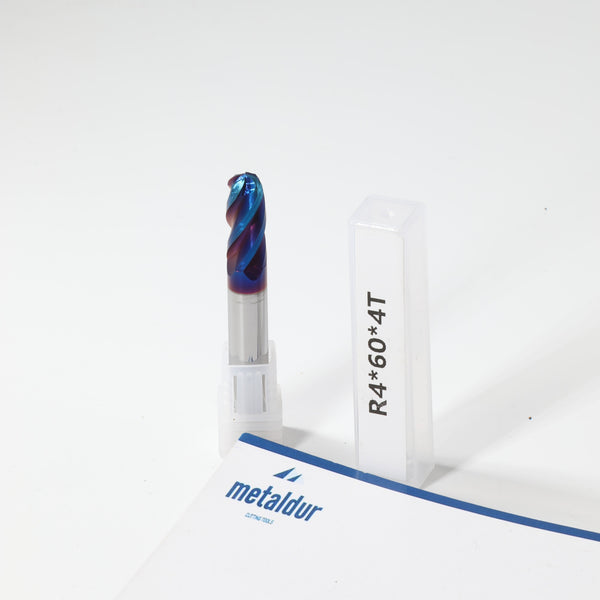 METALDUR 8*60 4FLUTE BALLNOSE BLUE 65HRC NANO COATED