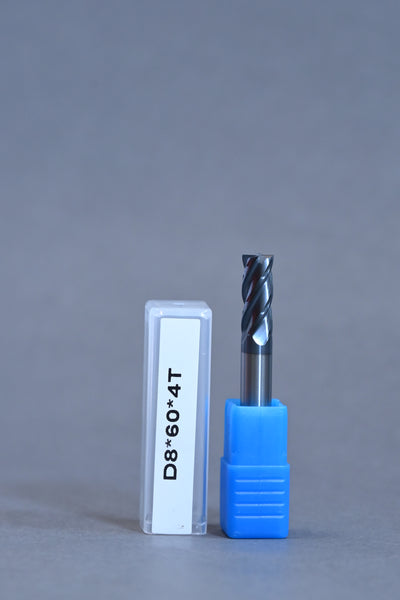 METALDUR 8*60 4FLUTE FLAT BLACK 55HRC ALTiAN COATED
