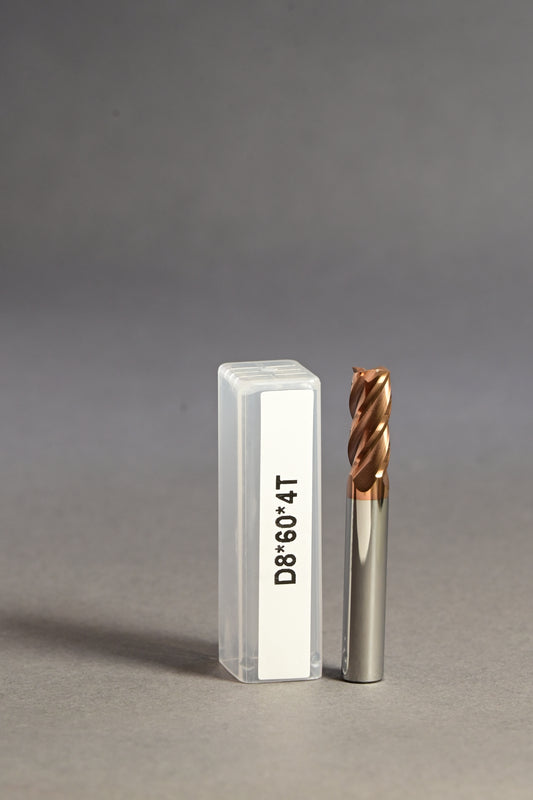 METALDUR R1 8*60 4FLUTE FLAT COPPER 55HRC TiCN COATED