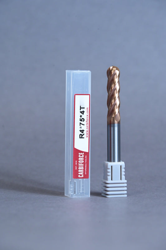 CARBIFORCE 8*75 4FLUTE BALLNOSE  55HRC TiSiN COATED