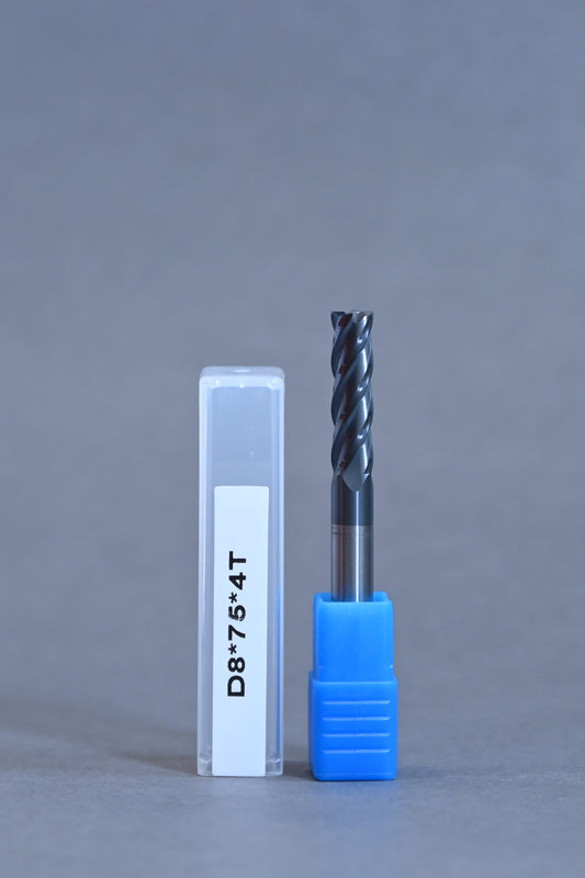 METALDUR 8*75 4FLUTE FLAT BLACK 55HRC ALTiAN COATED