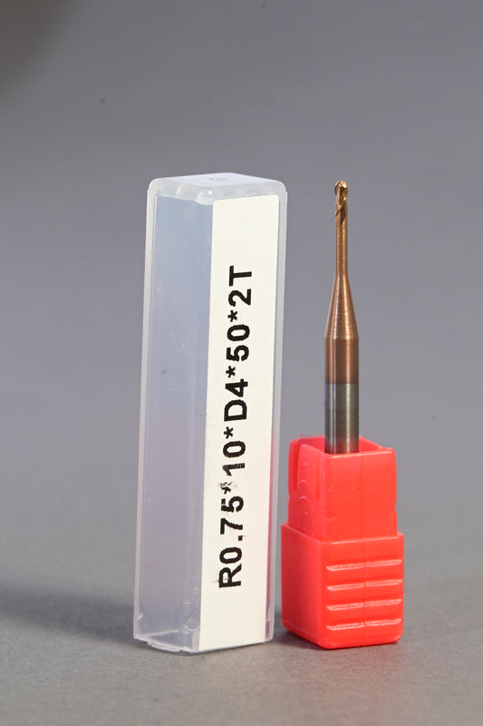 METALDUR LN 1.5*10*50 2FLUTE BALLNOSE COPPER 55HRC TiCN COATED