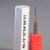 METALDUR LN 1.5*10*50 2FLUTE BALLNOSE COPPER 55HRC TiCN COATED