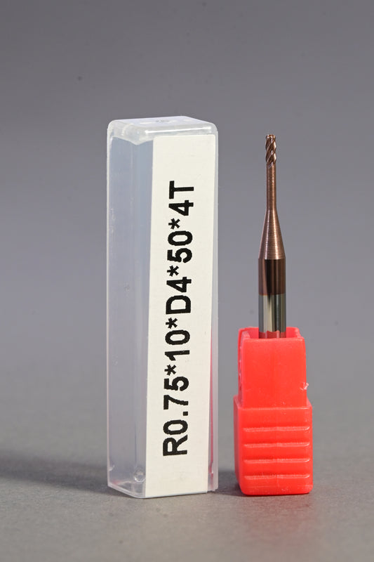 METALDUR LN 1.5*10*50 4FLUTE BALLNOSE COPPER 55HRC TiCN COATED