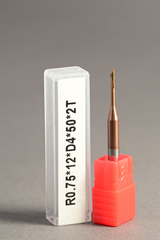 METALDUR LN 1.5*12*50 2FLUTE BALLNOSE COPPER 55HRC TiCN COATED