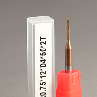 METALDUR LN 1.5*12*50 2FLUTE BALLNOSE COPPER 55HRC TiCN COATED