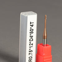 METALDUR LN 1.5*12*50 4FLUTE BALLNOSE COPPER 55HRC TiCN COATED