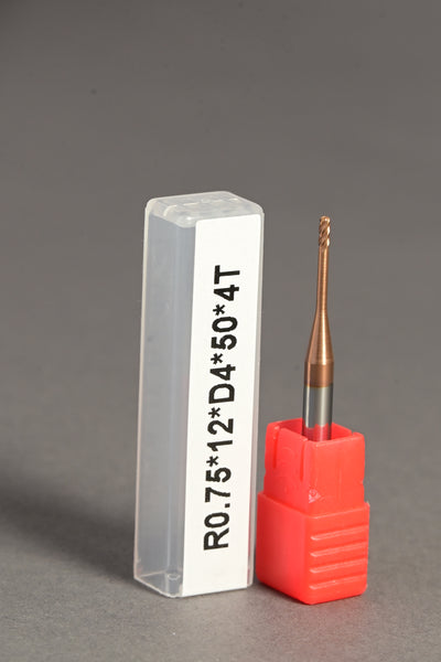 METALDUR LN 1.5*12*50 4FLUTE BALLNOSE COPPER 55HRC TiCN COATED