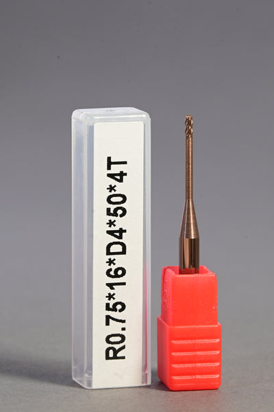 METALDUR LN 2.5*16*50 4FLUTE BALLNOSE COPPER 55HRC TiCN COATED