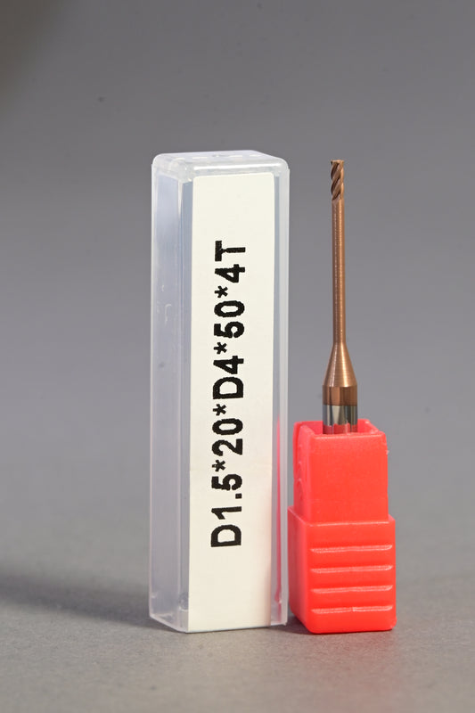 METALDUR LN 1.5*20*50 4FLUTE FLAT COPPER 55HRC TiCN COATED