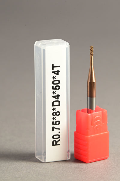 METALDUR LN 1.5*8*50 4FLUTE BALLNOSE COPPER 55HRC TiCN COATED