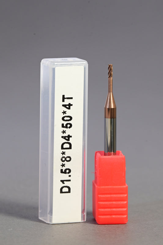 METALDUR LN 1.5*8*50 4FLUTE FLAT COPPER 55HRC TiCN COATED