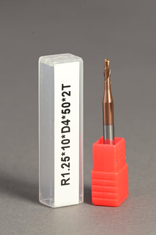 METALDUR LN 2.5*10*50 2FLUTE BALLNOSE COPPER 55HRC TiCN COATED