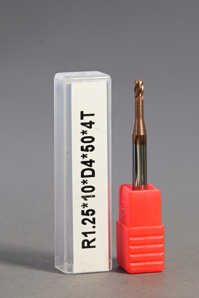 METALDUR LN 2.5*10*50 4FLUTE BALLNOSE COPPER 55HRC TiCN COATED