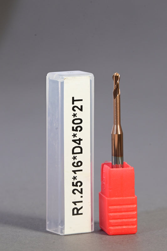METALDUR LN 2.5*16*50 2FLUTE BALLNOSE COPPER 55HRC TiCN COATED