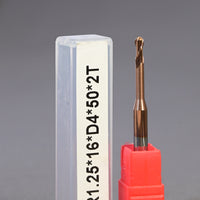 METALDUR LN 2.5*16*50 2FLUTE BALLNOSE COPPER 55HRC TiCN COATED
