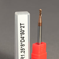 METALDUR LN 2.5*8*50 2FLUTE BALLNOSE COPPER 55HRC TiCN COATED