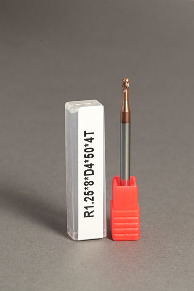 METALDUR LN 2.5*8*50 4FLUTE BALLNOSE COPPER 55HRC TiCN COATED
