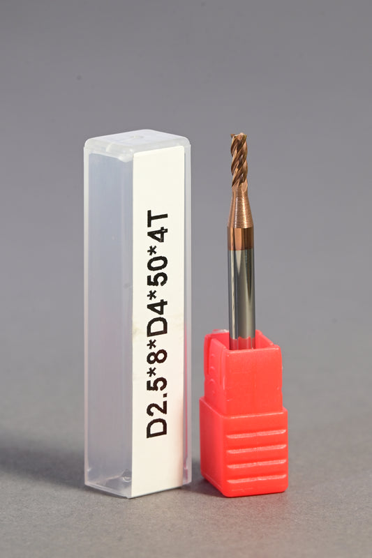 METALDUR LN 2.5*8*50 4FLUTE FLAT COPPER 55HRC TiCN COATED