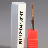 METALDUR LN 2*12*50 4FLUTE BALLNOSE COPPER 55HRC TiCN COATED