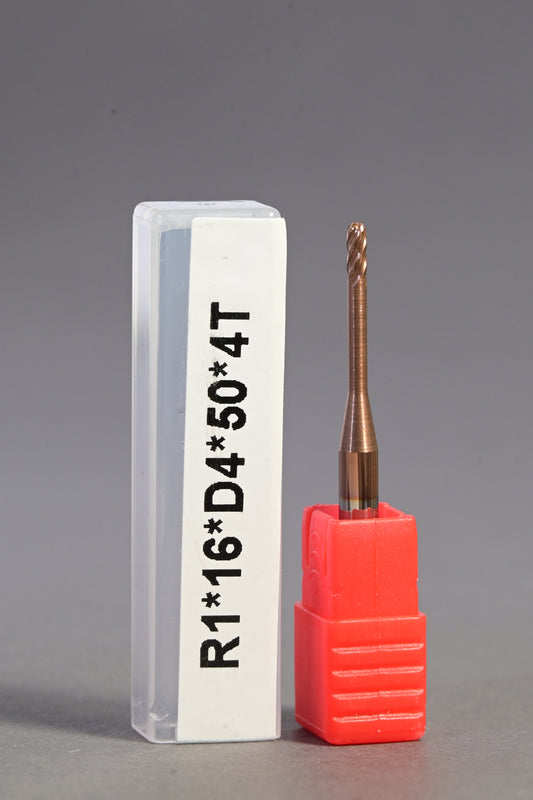 METALDUR LN 2*16*50 4FLUTE BALLNOSE COPPER 55HRC TiCN COATED