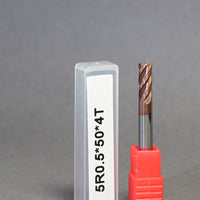METALDUR R0.5 5*50 4FLUTE FLAT COPPER 55HRC TiCN COATED