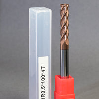 METALDUR R0.5 8*100 4FLUTE FLAT COPPER 55HRC TiCN COATED