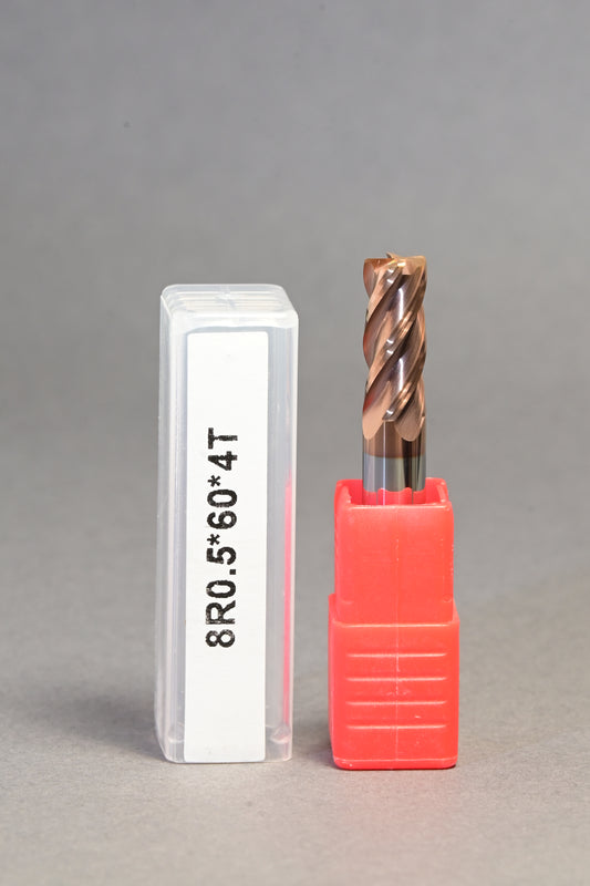 METALDUR R0.5 8*60 4FLUTE FLAT COPPER 55HRC TiCN COATED